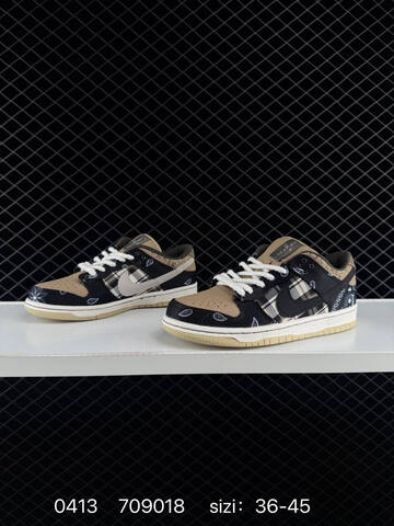 Nike Travis Scott SB Dunk Low Black Brown Beige Plaid Paisley EU 36-45 Skate - Unisex (BS-72147)