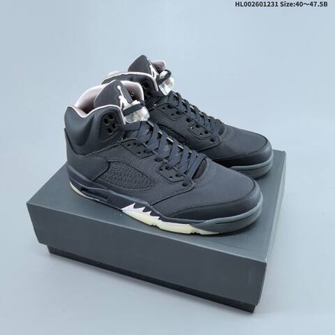 Jordan Air Jordan 5 Retro Black Charcoal With Translucent Icy Sole 40 47 5 Basketball - Men's (BS-67165)