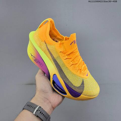 Nike Air Zoom Alphafly Next 3 Prototype Orange Yellow Neon Green Purple EU 36-45 Running Shoe - Unisex BS-60571
