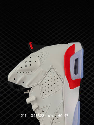 Jordan Air Jordan 6 Retro Low PSG White Red Black 40-47 Basketball Shoe - Men s BS-80078