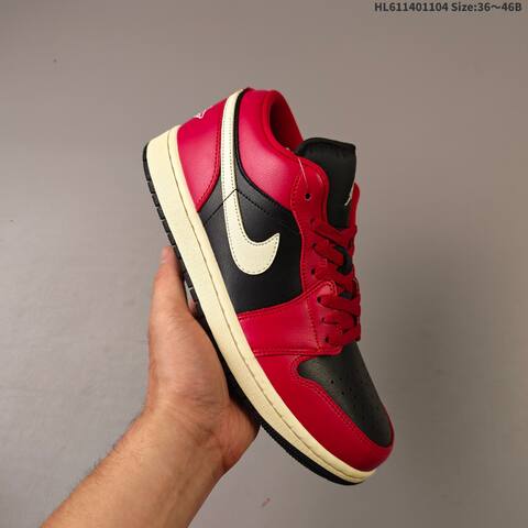 Jordan Air Jordan 1 Low Black Red With Cream Accents EU 36-46 Lifestyle - Unisex (BS-63925)