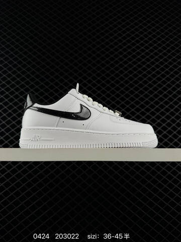 Nike Air Force 1 07 Low Two Colorways 1 Sail Off-white With White Outsole 2 White With Black Patent Leather Swoosh And Heel Accents White Outsole EU 36-45 Half Sizes Available Lifestyle - Unisex (BS-71891)