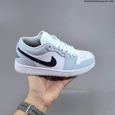 Jordan Air Jordan 1 Low White Light Blue Black 36 46B Casual - Women's (BS-66008)