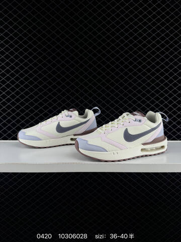 Nike Air Max Dawn Cream White With Light Pink Light Purple Grey Swoosh Brown Accents EU 36-40 Half Sizes Available Lifestyle - Unisex (BS-71974)