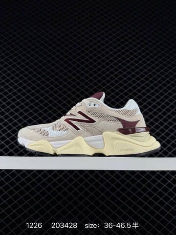 New Balance 9060 Beige White Burgundy Cream Black EU 36-46 5 Sneaker Unisex BS-82452