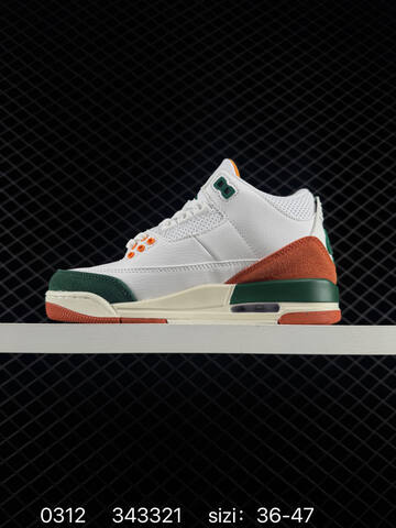 Jordan Air Jordan 3 Retro Rare Air White Dark Green Orange Cream EU 36-47 Basketball Shoe - Unisex BS-79674