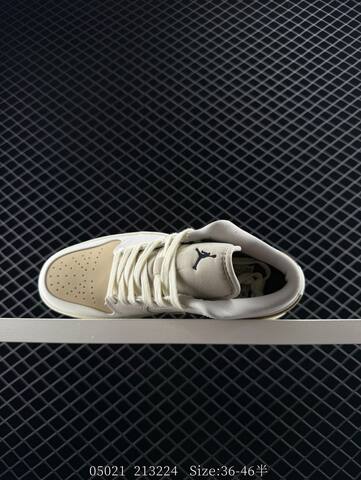 Jordan Air Jordan 1 Low White Beige Tan Sail Gum EU 36-46 Sneaker - Unisex (BS-81324)