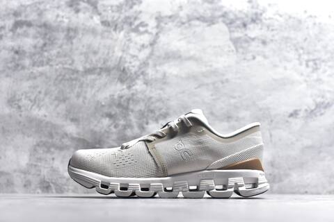 On Running Cloud X4 Beige White Dark Purple Running Shoe Running Sneakers (BS-59773)