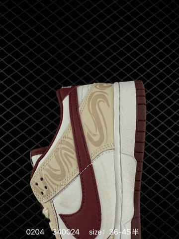 Nike SB Dunk Low White Cream Burgundy 36-45 5 Skate - Unisex (BS-72834)