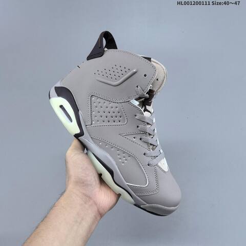 Jordan Air Jordan 6 Retro Grey Black Light Blue 40 47 Basketball - Men's (BS-67011)