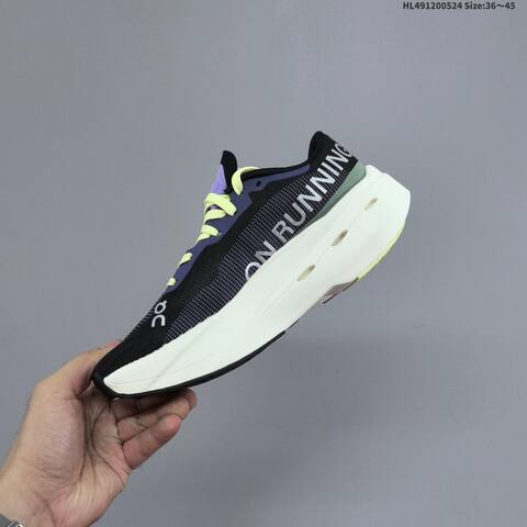 On Cloudboom Volt Black Purple White Neon Yellow EU 36-45 Running Shoe Running Sneakers - Unisex (BS-69526)