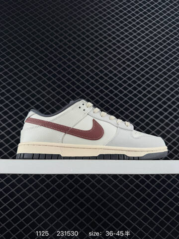 Nike Dunk SB Low Cream White With Burgundy Accents And Gray Outsole 36-45 Skate - Unisex (BS-74014)
