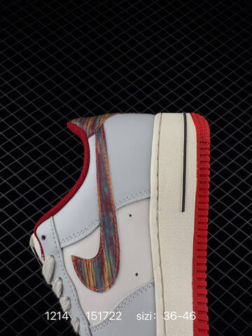 Nike Air Force 1 Light Grey Off White Red Multicolor EU 36-46 Sneaker - Unisex BS-80062