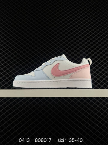 Nike Court Borough Low White With Pink Swoosh Hello Kitty Custom Graphic Details Black Outsole 35-40 Lifestyle - Unisex (BS-72134)