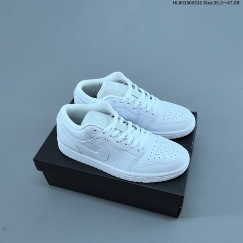 Jordan Air Jordan 1 Low Triple White 35 5 47 5 Casual - Unisex (BS-65844)