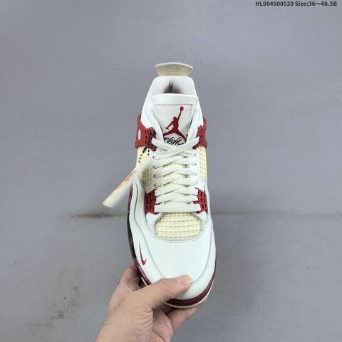 Jordan Air Jordan 4 Sail Cinnabar White Black 36-48 5 Basketball - Unisex (BS-65912)