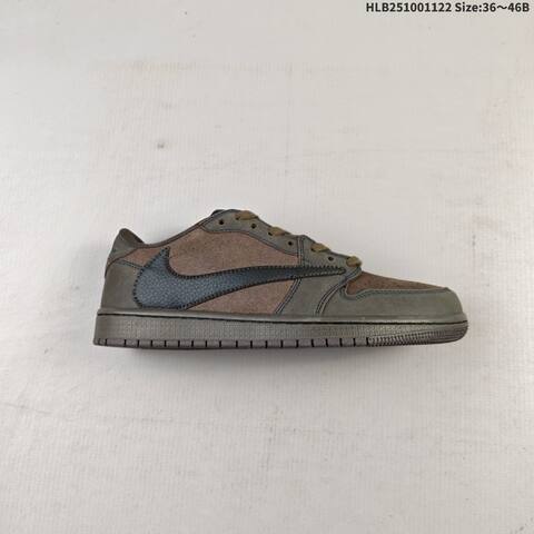 Nike Air Jordan 1 Low Travis Scott Brown Black Olive 36 46B Casual - Women's (BS-63242)