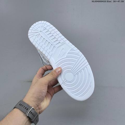 Jordan Air Jordan 1 High OG White Light Grey Off-white With Blue And Orange Accents 36 47 5B Lifestyle - Unisex (BS-66125)