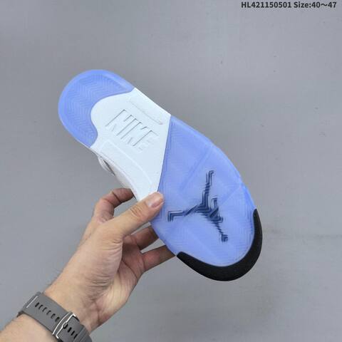 Jordan Air Jordan 5 Retro High White Silver Ice Blue EU 40-47 Basketball - Men's (BS-66057)
