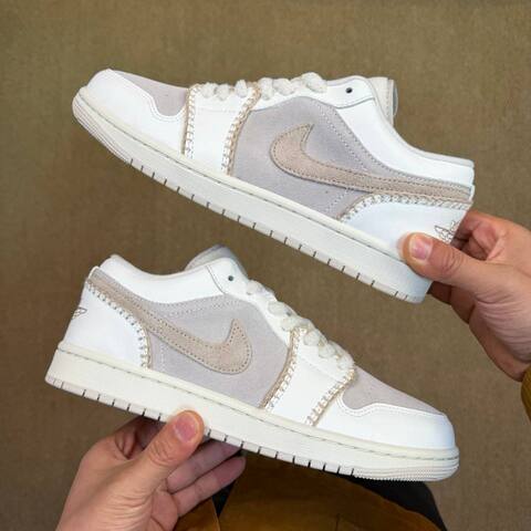 Jordan Air Jordan 1 Low SE HV4268-120 White Light Grey Beige Sail US 10 UK 7 5 EUR 42 Sneaker - Men's (BS-87230)
