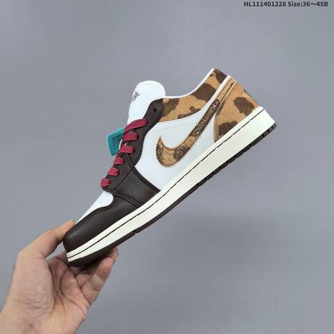 Jordan Air Jordan 1 Low Year Of The Horse White Brown Gold Burgundy EU 36-45 Lifestyle - Unisex (BS-67214)