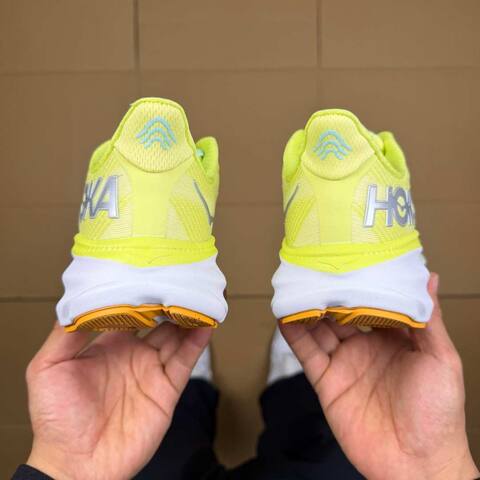 HOKA Clifton 9 Neon Yellow Light Blue White Orange Running Shoe Running Sneakers (BS-86858)