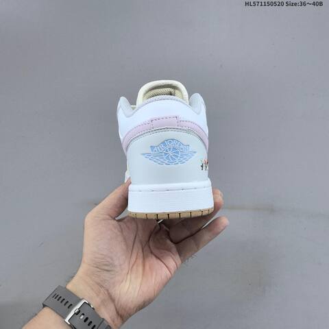Jordan Air Jordan 1 Low White Pastel Pink Cream Light Blue 36-40 Basketball - Unisex (BS-65910)