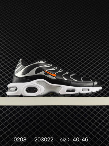 Nike Air Max Plus Black White With Orange Accents 40-46 Lifestyle - Men's (BS-72795)