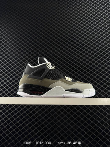 Jordan Air Jordan 4 Retro White Silver Black Olive White EU 36-48 Basketball Shoe - Unisex BS-80579