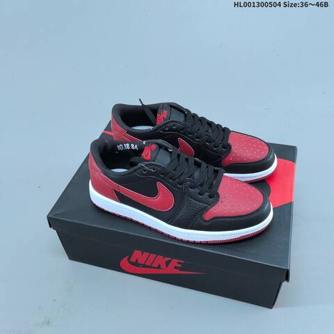 Jordan Air Jordan 1 Low OG Black Varsity Red White EU 36-46 Casual - Unisex (BS-66049)