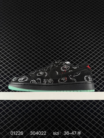 Jordan Air Jordan 1 Low Black White Mint Red EU 36-47 Sneaker - Unisex BS-79764