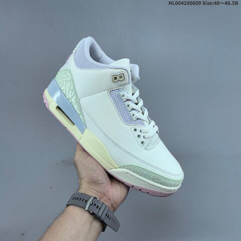Jordan Air Jordan 3 Retro Sail Jade Aura Pastel Pink 40 48 5 Basketball - Men s BS-65789