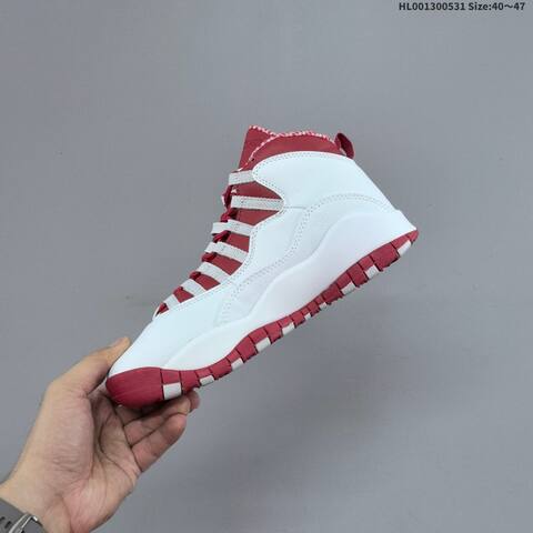 Jordan Air Jordan 10 Retro White Red Steel 40 47 Basketball - Men's (BS-65842)