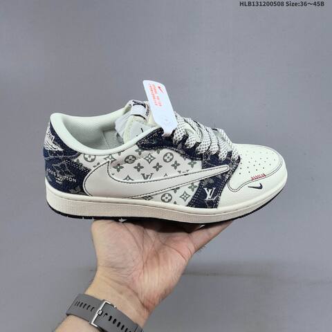 Jordan Air Jordan 1 Low White Navy Blue Black EU 36-45 Casual - Unisex (BS-66007)