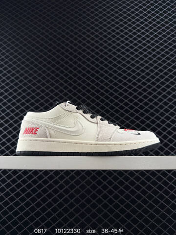 Jordan Air Jordan 1 Low Light Beige Black Red EU 36-45 Sneaker - Unisex BS-80898