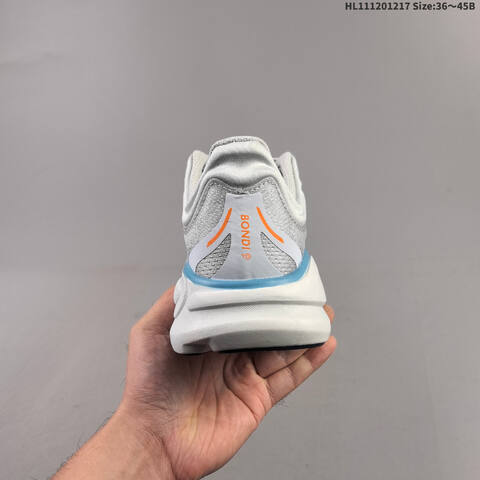 HOKA ONE ONE Bondi 9 Light Grey White Light Blue Orange Black EU 36-45 Running Shoe Running Sneakers - Unisex (BS-69430)