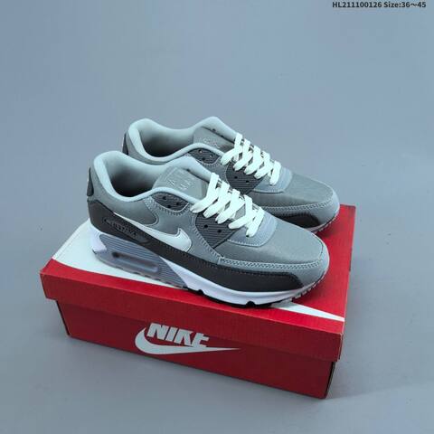 Nike Air Max 90 Cream Beige White Grey Dark Grey White EU 36-45 Running Shoe - Unisex BS-61747
