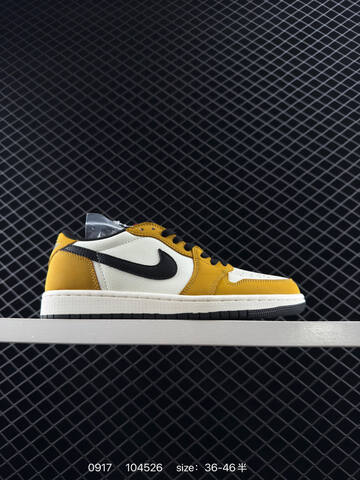 Jordan Air Jordan 1 Low White Yellow Black EU 36-46 Sneaker - Unisex BS-80691