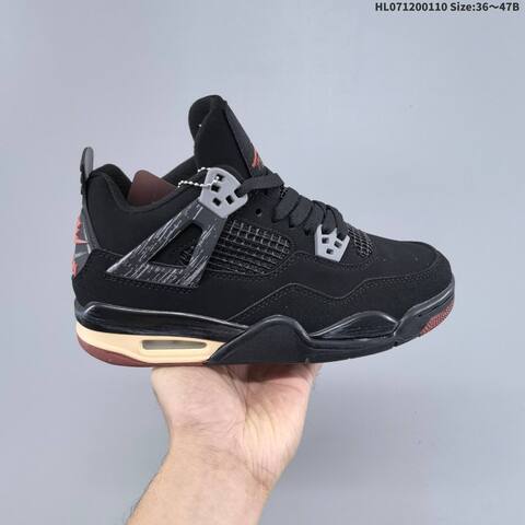 Jordan Air Jordan 4 Retro White Grey And Black Grey Burgundy EU 36-47 Basketball - Unisex (BS-67016)