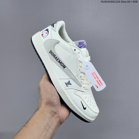 Nike Air Jordan 1 White Gray Purple 36 45 Lifestyle - Unisex (BS-67268)