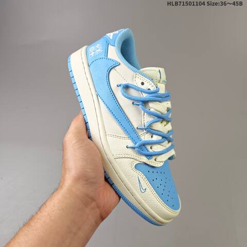Jordan Air Jordan 1 Low Cream Blue Multi EU 36-45 Casual - Unisex (BS-63919)