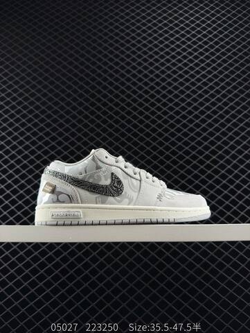 Jordan Air Jordan 1 Low SE HF1567 200 Light Grey Silver Off White Brown EU 35 5-47 5 Skate Shoe - Unisex (BS-81295)