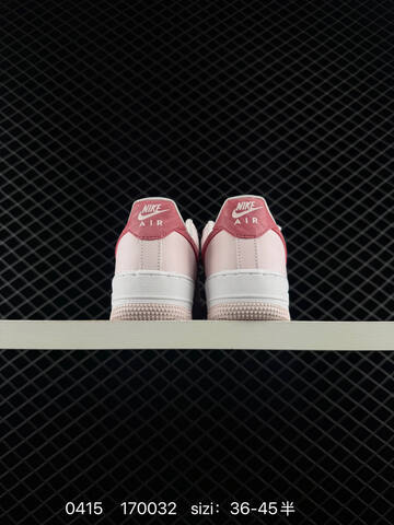 Nike Air Force 1 07 Light Pink With Berry Pink Swoosh Laces And Heel Accents White Midsole EU 36-45 Half Sizes Available Lifestyle - Unisex BS-72084
