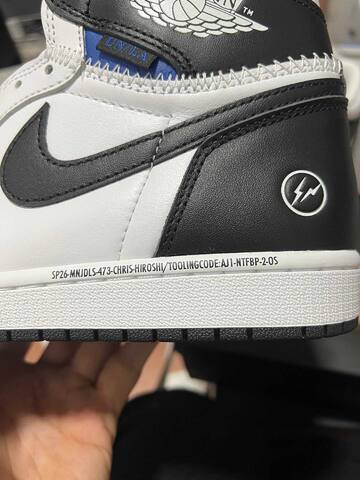 Jordan Union LA x Fragment Design x Air Jordan 1 High II7282-100 White Black Blue Basketball Shoe BS-87181