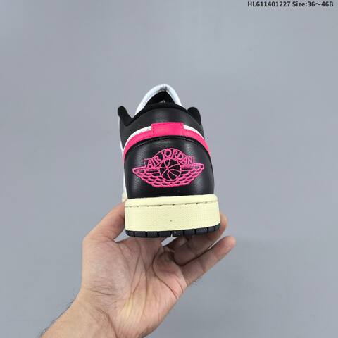 Jordan Air Jordan 1 Low Black White Pink EU 36-46 Basketball - Unisex (BS-67248)