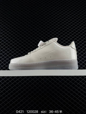 Nike Air Force 1 07 Light Bone Patent Croc With Translucent Outsole EU 36-45 Half Sizes Available Lifestyle - Unisex (BS-71962)