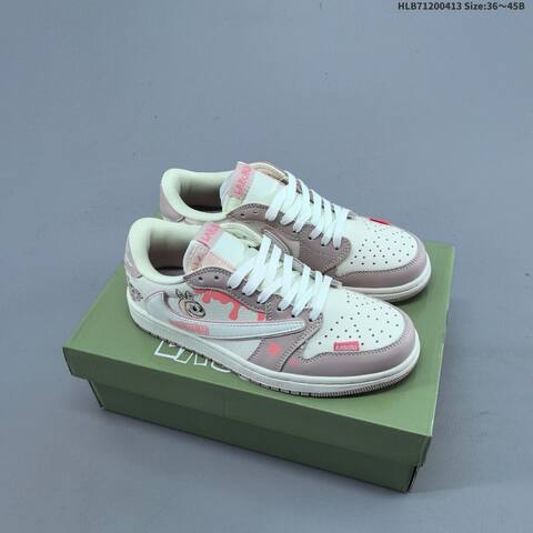 Jordan Air Jordan 1 Low x Travis Scott White Black EU 36-45 Casual - Unisex (BS-66207)
