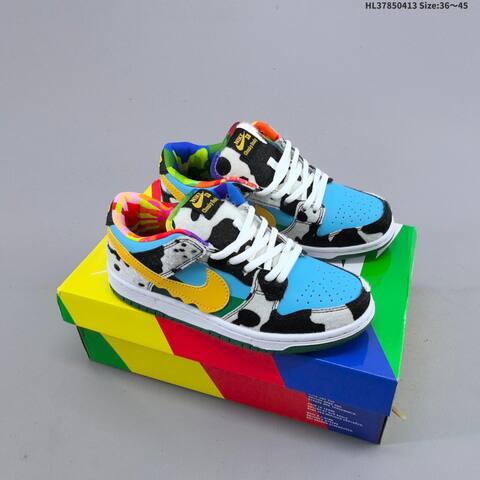 Nike SB Dunk Low Pro Blue Yellow Black White Green EU 36-45 Skate Shoe - Unisex (BS-60767)