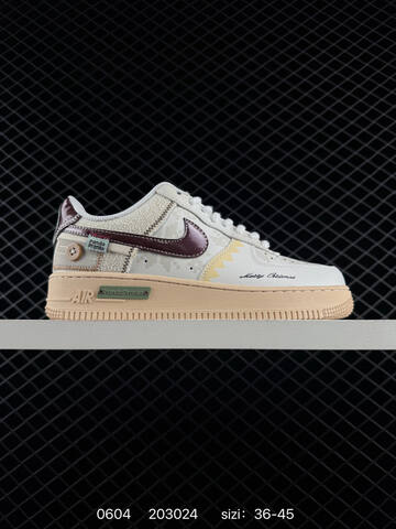 Nike Air Force 1 07 Low White Beige Burgundy Pale Yellow EU 36-45 Lifestyle - Unisex (BS-71000)