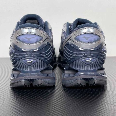 Mizuno Wave Prophecy LS D1d A251104 Navy Blue Silver Black Running Shoe Running Sneakers (BS-86782)